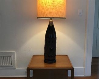 Mid century heritage  table and very interesting large the lamp
