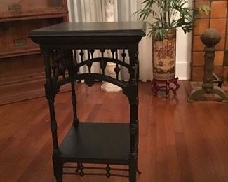 Antique Stick and Ball Black Fern Stand