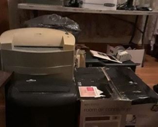 Shredder, Air Conditioner, HP Combo Laser Printer, Fax, Scanner