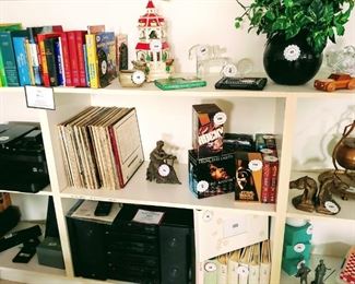 vinyl albums and books