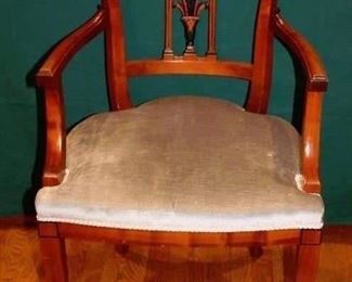 One of Two Dining Room Arm Chairs
