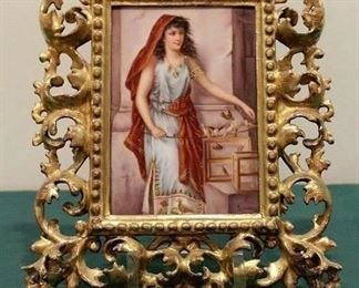 Signed "Grunn" Painting on Porcelain