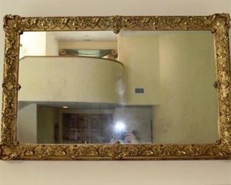 19th C Gesso Gilded Rectangular Mirror