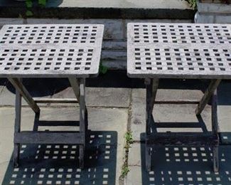 Pair Teak Folding Tables