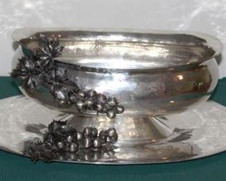 Turkish Silver Bowl and Underplate