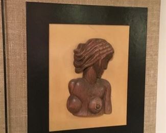 Mid century hand carved sculpture $300