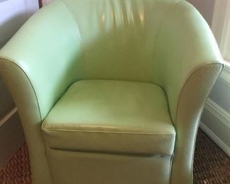 Pair of leather tub chairs