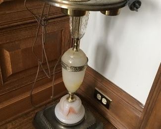 Alabaster lighted ashtray