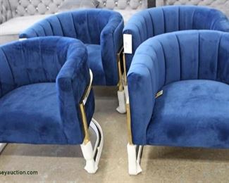  Set of 8 Modern Design Channel Back Metal Base Blue Velour Lounge Chairs – may be offered separate

Auction Estimate $100-$300 each – Located Inside 