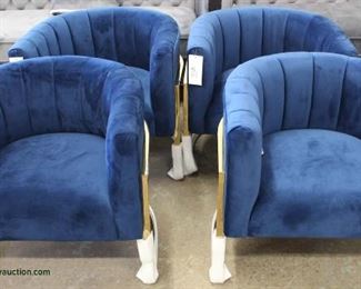  Set of 8 Modern Design Channel Back Metal Base Blue Velour Lounge Chairs – may be offered separate

Auction Estimate $100-$300 each – Located Inside 