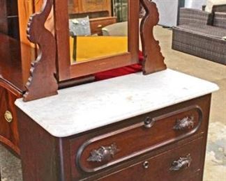 ANTIQUE Walnut Victorian Marble Top Dresser with Mirror

Auction Estimate $100-$300 – Located Inside
