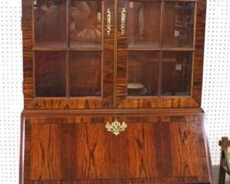 BEAUTIFUL “Drexel Furniture” Burl Mahogany Bracket Foot Slant Front Secretary Desk with Bookcase Top

Auction Estimate $500-$1000 – Located Inside