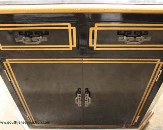 Black Asian Inspired 2 Drawer 2 Door with Gold Decorated Accents Server/Credenza

Auction Estimate $100-$300 – Located Inside