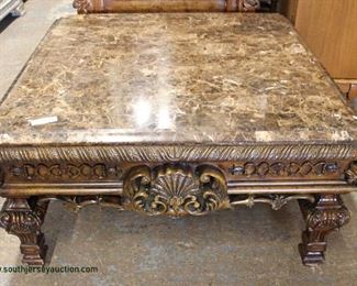 Contemporary Decorator Faux Marble Top Shell Carved Coffee Table

Auction Estimate $100-$200 – Located Inside