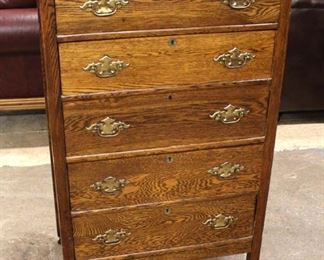 ANTIQUE Oak Paneled Side 5 Drawer High Chest

Auction Estimate $100-$200 – Located Inside