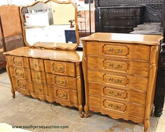 3 Piece Bedroom Set

Cherry French Provincial High Chest and Low Chest with Mirror

Auction Estimate $200-$400 – Located Inside