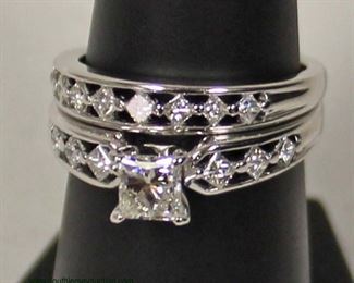  14 Karat White Gold 1 CTW Princess Cut Diamond Bridal Set H/SI

Auction Estimate $1500-$2500 – Located Inside 