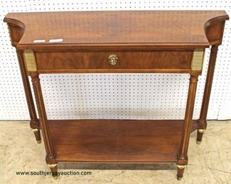  NICE “Baker Furniture” Burl Mahogany Banded One Drawer

Two Tier Console Table with Applied Bronze Decorations

Auction Estimate $400-$800 – Located Inside

  