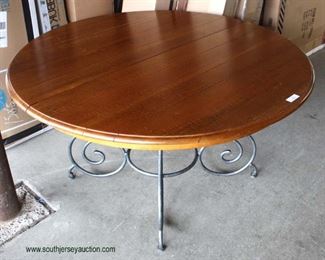  QUALITY Maple Top Iron Base 60” Country French Style Table with 1 Leaf and 4 Chairs by Ethan Allen

Auction Estimate $300-$600 – Located Inside 