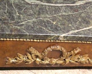  — G O R G E O U S —

French Style Two Tier Marble TopBurl Mahogany Console with Bronze Rams Heads and Applied Bronzes

Auction Estimate $500-$1000 – Located Inside 