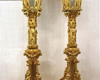  Palace Size – Lighting – Gorgeous

BEAUTIFUL Working PAIR of Palace Size Highly Carved French Style Gold Gilted Etched Glass Panels Lighted Torch Lamps

( approximately 100” height – person in photo is 5 foot )

Auction Estimate $3000-$6000 – Located Inside 