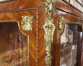  Marble Top French Style Inlaid Button Tufted Back Display Cabinet with Applied Bronze

Auction Estimate $300-$600 – Located Inside 