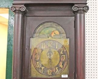  ANTIQUE Mahogany Tall Case Grandfather Clock with Brass Face and Moon and Sun Dial in Original Found Condition

Auction Estimate $300-$600 – Located Inside 
