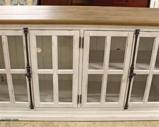  NEW 4 Door 16 Pane Credenza with Natural Finish Top and Restoration Style Hardware

Auction estimate $300-$600 – Located Inside

  