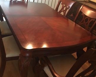 Cherry wood do I g set for 6 with extended table, purchased 2018