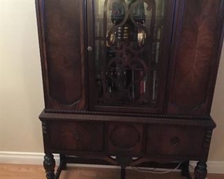 Antique dark brown wood cabinet 
1940
Sale price $350
