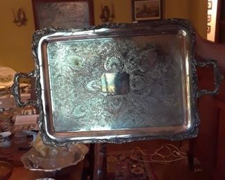 Large silverplated tray