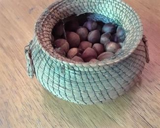 Handmade basket with chinquapins