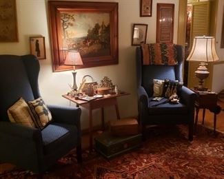 Pair of wing chairs