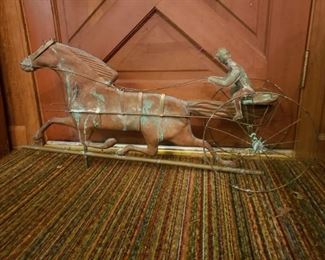 Trotting horse weather vane, we have the directionals on which this can be mounted