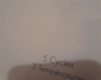 5 cycle, 3 temp dryer