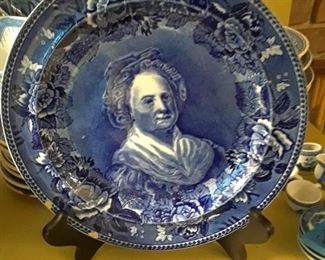 Martha Washington blue transferware plate