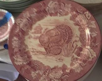 Red tranfer turkey plates