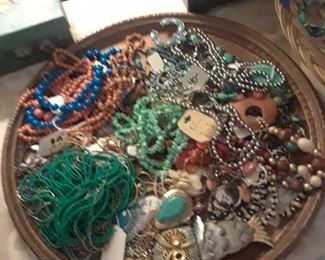 Lots of necklaces, many vintage