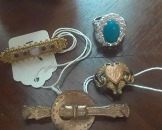 Victorian pins and lovely ring