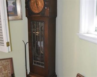Art & Crafts copper faced Grandfather clock