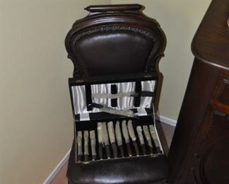 Antique English flatware service (unused) -  