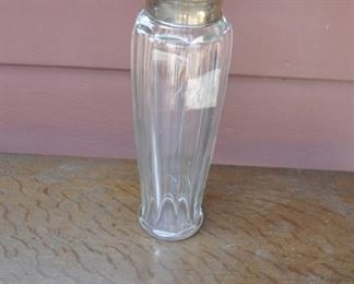 Baccarat Crystal Vase (unmarked) , Malmaison Pattern, Sterling Silver top by Louis Coignet (hallmarked)