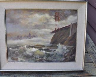 Original oil painting of San Francisco Golden Gate bridge by Lindsay Lorraine