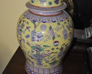Slightly smaller early 20th century ginger jar - one of a pair