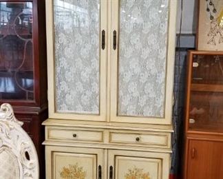 French Provincial lighted china cabinet Was $450 Now $250