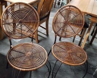 (2) Wicker metal frame chairs Was $150 now $85 for pair