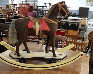 1903 Antique rocking horse/pull toy real hair Was $1000 Now $500