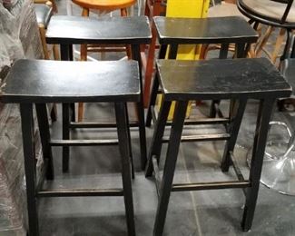 (4) Espresso stained rectangular bar stools WAS $200 Now $135