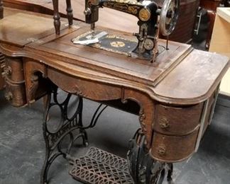 Antique "The Eldridge" Sewing machine & cabinet with accessories Was $495 Now $300