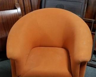 MCM Orange & Cream barrel chair was $695 Now $150